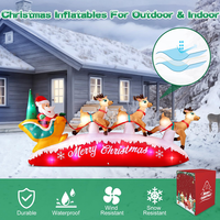 Weihnachten Aufblasbare Outdoor-Beleuchtung Weihnachtsmann Rentier LED für Feiertagsdekorationen auf Rasen, Hof und Garten Typ Weihnachten