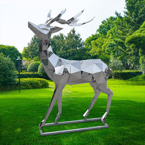 Grand jardin moderne en métal de taille réelle en acier inoxydable pour extérieur Science-<span class=keywords><strong>fiction</strong></span> une sculpture d'un cerf Sika - Product Image 3