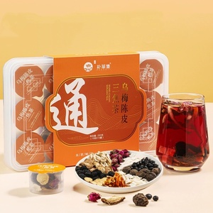 Thé aux herbes rafraîchissant en gros : Mélange de prune noire, écorce de mandarine, <span class=keywords><strong>rose</strong></span> et Poria – Thé en petite boîte de haute qualité - Product Image 1