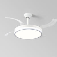 Kit de conversion de ventilateur de plafond BLDC avec 5 pales, télécommande, lumière LED - Utilisation en chambre à coucher, 5 vitesses, design moderne