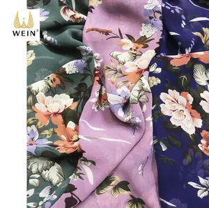 WI-A14 높은 패션 특대 florals 패턴 100% 폴리 조젯 쉬폰 원단 재고 의류