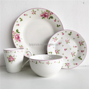 Retty-Lote de porcelana con estampado floral, juego de vajilla - Product Image 1