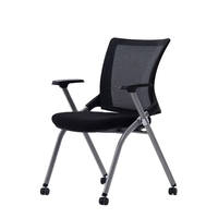 KOHO nouveau design roulettes accoudoir chaise de bureau pivotante avec accoudoir salle de réunion chaise de formation en maille