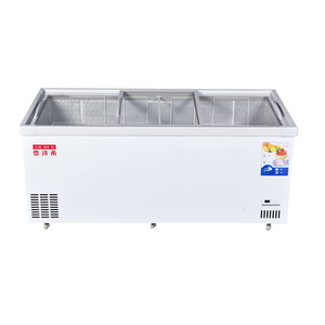 Congelatore Commerciale per Gelato a <span class=keywords><strong>Doppia</strong></span> Temperatura 13 Cu.Ft, Vetrina con Coperchio in Vetro, Design a Pozzetto con 2 Porte Scorrevoli in Vetro - Product Image 1
