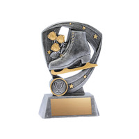 Trophée en résine personnalisé sur le thème du patinage classique, design patinage et danse pour la décoration intérieure