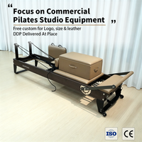 Équipement de studio complet en gros : Reformer Pilates en contreplaqué avec système à 5 ressorts et montants réglables pour salles de Pilates commerciales