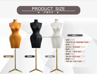 Nouveau Mannequin Épinglable Féminin Grandes Tailles Corps Supérieur Réglable Formes Généreuses Fesses et Poitrine Velours