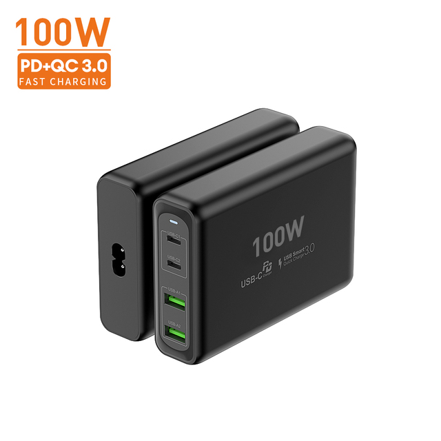 100W USB-C PD Charger Stand Quick Charge 3.0 Delivery Electric Desktop Adapter MacBook Laptops Phone Tablet AU/EU/US Gan