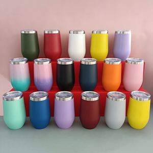 Vaso de Acero Inoxidable con Aislamiento al Vacío de Doble Pared de 16oz, Pintado con Degradado Personalizado, sin Tallo, con Tapa Deslizante para Café - Product Image 5
