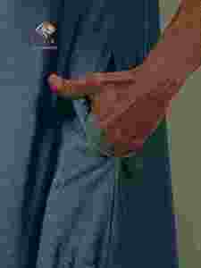 Al Haramain <b>Men's</b> Cotton <b>Thobe</b> Short Sleeve Floor Length Modest Prayer Wear Solid Color Loose Fit Middle East Style - Product Image 5