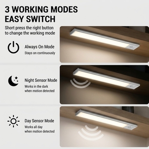 Luz LED para Gabinete con Sensor de Movimiento, Lámpara Nocturna de Instalación Magnética, 3 Temperaturas de Color, Recargable por USB para Cocina y Armario - Product Image 6