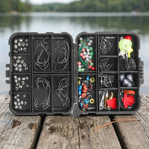 188pcs Portable <b>Fishing</b> Accessory Kit Includes Jig Hooks Sinker Weights Spoon Lure & Removable Split Shot with <b>Tackle</b> - Product Image 3