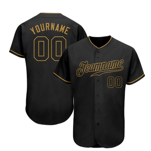 Maillot de baseball/softball personnalisé pour adultes, double tricot, broderie, maille USA, boutons, impression par transfert thermique, respirant, séchage rapide - Product Image 1