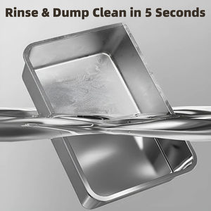 Fabrik Großhandel XL Edelstahl Katzen toilette Hohe Wandseite für kleine/große/Multi Katzen Kein Geruch Metall Katzen toilette mit Schaufel - Product Image 5