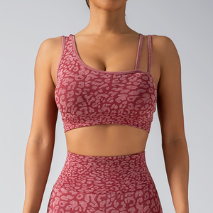 Vêtements de yoga à imprimé léopard Sous-vêtements de fitness pour femmes Soutien-gorge de yoga pour la course en plein air Soutien-gorge de sport à coupe basse - Product Image 3