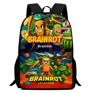 Новый школьный рюкзак с принтом «Мозговой шляхет», мультяшный рюкзак «Шань-хай-цзинь», легкий полиэстеровый рюкзак на два плеча, складной - Product Image 2