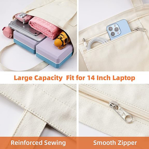 Bolsa de Compras Personalizada, Bolsa de Viaje, Bolsa Deportiva, Bolsa de Gimnasio, Bolsa de Yoga de Lona de Algodón con Cierre y Bolsa Interior para Hombre y Mujer - Product Image 6