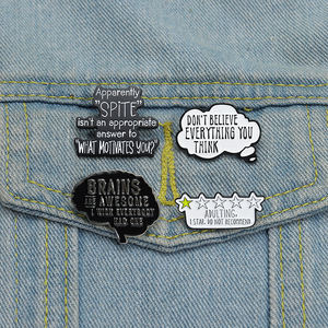 Divertidos alfileres de esmalte de sarcasmo, no confíes <span class=keywords><strong>en</strong></span> todo lo que piensas, broche, insignia de solapa, regalo de joyería para amigos - Product Image 1