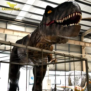 بالحجم الطبيعي حديقة ملاهي ديناصور متحرك واقعي روبوت تي ريكس ديناصور مزيف للمعارض