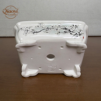 Pot de fleurs moderne Yixing pour bonsaï, petit pot rectangulaire en porcelaine, idéal pour la maison, le jardin, les restaurants et les bureaux.
