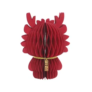 Giấy Thủ Công gấp tổ ong trang trí màu Đỏ Trung Quốc rồng đèn lồng bảng trung tâm trang trí nội thất kỳ nghỉ lễ hội lễ kỷ niệm