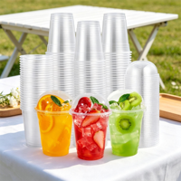 Gobelets jetables en plastique transparent de 12 oz avec couvercles dôme pour smoothies, bubble tea, jus, fêtes et vente à emporter – Vente en gros
