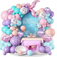 Kit d'arche de ballons sirène transfrontalier pour la décoration de fêtes à thème garçon et fille, idéal pour les baby showers