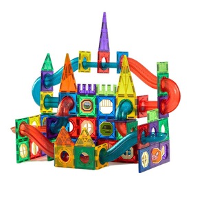 2025 새로운 DIY 교육 어린이 3D 창조적 인 자기 파이프 라인 롤링 볼 타일 플라스틱 빌딩 블록 세트 - Product Image 1