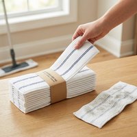 Recharges de serpillière plate jetables en microfibre, rectangulaires, non pelucheuses, pour nettoyage des sols (usage commercial et domestique)