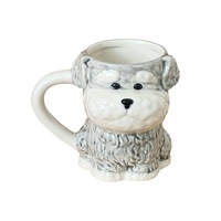 Tasse à café en céramique Lelyi motif chiot mignon, style créatif et tendance, avec cuillère, cadeau idéal pour couple ou anniversaire