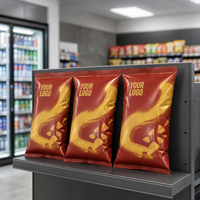 Sachets coussin personnalisés imprimés de qualité alimentaire à scellage arrière pour snacks (chips de pommes de terre, aliments soufflés, pop-corn, bâtonnets de maïs)
