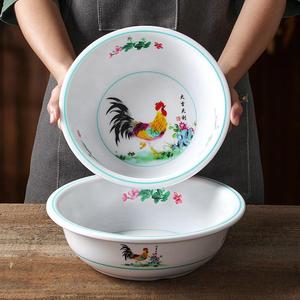 Tazón grande de melamina Xiangyuan para uso comercial, tazón para hot pot con diseño de gallo auspicioso, tazón de imitación de porcelana. - Product Image 1