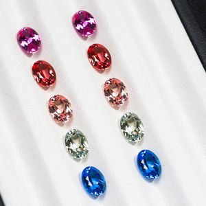 Pierre précieuse saphir ovale de taille libre cultivée en laboratoire, prix d'usine Goldleaf, pour bijoux - Product Image 2