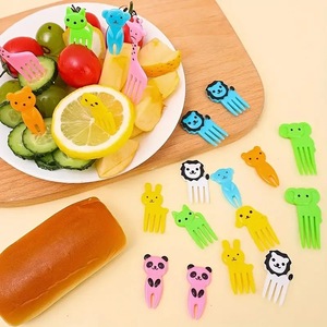 Mini Tenedor de fruta de comida encantadora portátil, tenedor de postre de fiesta abastecido de fábrica para Tenedor de verduras para niños, cubiertos, vajilla de plástico - Product Image 1