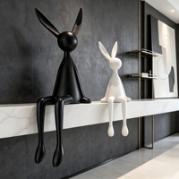 Lampe en résine en forme de lapin de Pâques, décoration créative, figurine, ornement de table pour la maison, la chambre, la boutique, la décoration intérieure