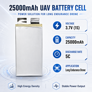 Cellule semi-solide 3,7 V 25000 mAh 5C, cellule LiPo simple haute énergie pour batterie de drone VTOL/à voilure fixe - Product Image 2