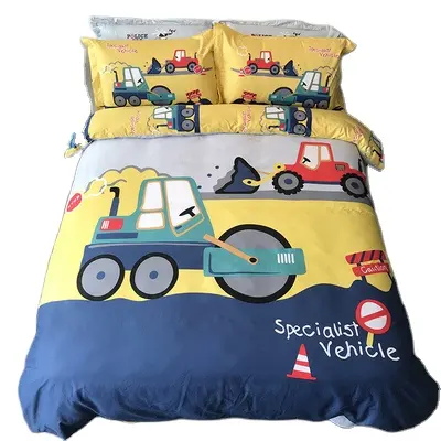 Top quality luxury 3d printing design baby 4pcs bedding sets microfiber bedsheet comforter set for kids