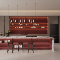 Meubles de cuisine de luxe Aige avec comptoir en marbre, personnalisation complète de la maison, fabricant de meubles, armoires de cuisine