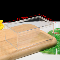 Boîte de présentation rectangulaire transparente en acrylique de qualité alimentaire de 17cm emballage de pain de biscuit de bonbons de mariage fait à la main en plastique de 2.5mm d'épaisseur