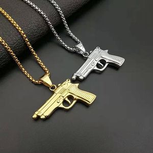 Arma dorada M1911 Collar Serie Pistola Collar Pistola Colgante Acero inoxidable - Product Image 1