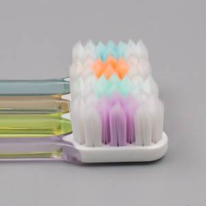 Brosse à dents pour adultes, 19 cm, poils en nylon doux, manche coloré, usage domestique, pack familial, style luxe léger - Product Image 2