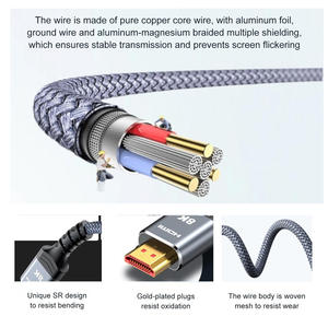 <span class=keywords><strong>Haute</strong></span> qualité 8K HDR <span class=keywords><strong>HDMI</strong></span> V2.1 8K 60Hz câble <span class=keywords><strong>hdmi</strong></span> 4K 120Hz câble Audio vidéo pour moniteur ordinateur projecteur ordinateur portable - Product Image 3