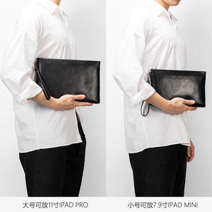 Sac à main pour homme en cuir Andong, pochette zippée, cuir de vache véritable, mode simple, multifonction, sacs à main pour homme 6696 - Product Image 2