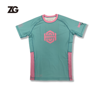 Maglietta Rash Guard Personalizzata per Jiu Jitsu MMA, Manica Corta, <span class=keywords><strong>Abbigliamento</strong></span> <span class=keywords><strong>Sportivo</strong></span> per Arti Marziali BJJ da <span class=keywords><strong>Uomo</strong></span> - Product Image 5
