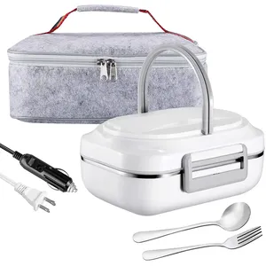 3 Compartment Multi function Electric Lunch Box Travel Home Mini Electronic Heating Lunch Box Self heating Lunch Box