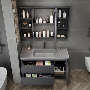 Combinaison de lavabo de salle de bain minimaliste moderne avec miroir <span class=keywords><strong>LED</strong></span> lavabo de salle de bain suspendu - Product Image 2