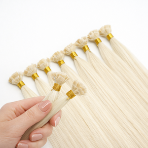 Extensions de <span class=keywords><strong>cheveux</strong></span> en kératine blond platine, pointe plate, <span class=keywords><strong>cheveux</strong></span> humains Remy, lisses, <span class=keywords><strong>cheveux</strong></span> professionnels de salon - Product Image 4