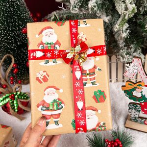 <b>Christmas</b> Wrapping Paper Kraft Santa Claus Presents 17 In X 32.8 Ft <b>Mini</b> Roll Gift Wrap For Holiday Season - Product Image 5