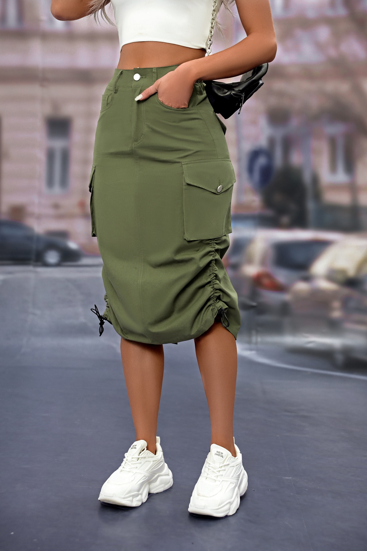 casual skirts & dresses Women's Round Neck Temperament Puff Sleeves Casual Skirts for A Line Dress