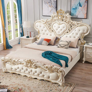 <span class=keywords><strong>Lit</strong></span> en bois exquis pour chambre à coucher, style européen, orné <span class=keywords><strong>de</strong></span> sculptures, rembourré, mobilier <span class=keywords><strong>de</strong></span> luxe pour la maison - Product Image 6